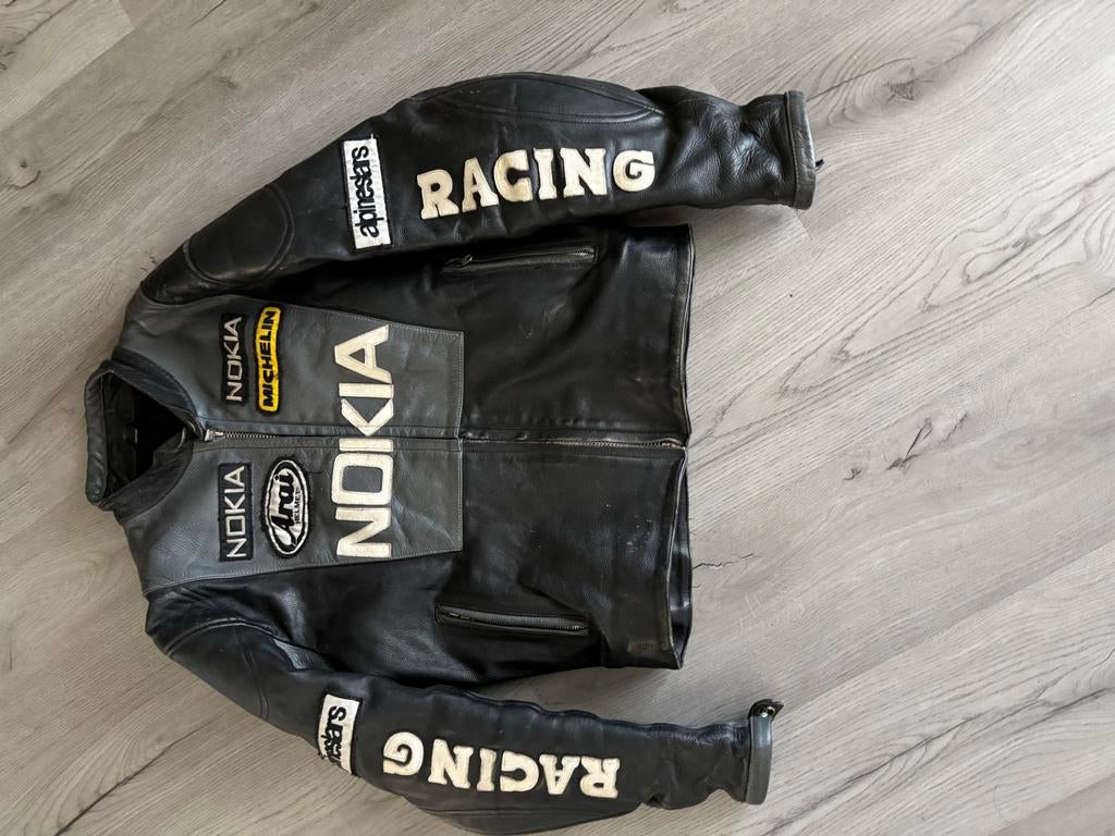 Keurig origineel Racing Jack leer met bescherming, Motoren, Kleding | Motorkleding, Jas | leer, Heren, Tweedehands, Ophalen of Verzenden