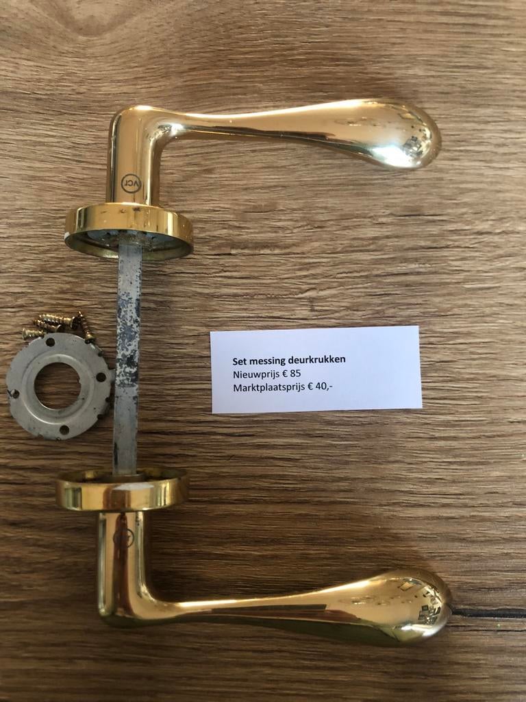 Messing deur- en raamkruk en meer, Ophalen of Verzenden, Gebruikt, Koper of Messing, Klink of Kruk