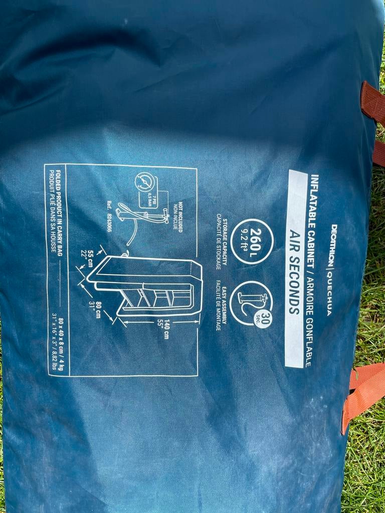 Opblaasbare kast Quechua Air Seconds voor kamperen, Caravans en Kamperen, Tenten, Ophalen of Verzenden, Zo goed als nieuw, Tot en met 4