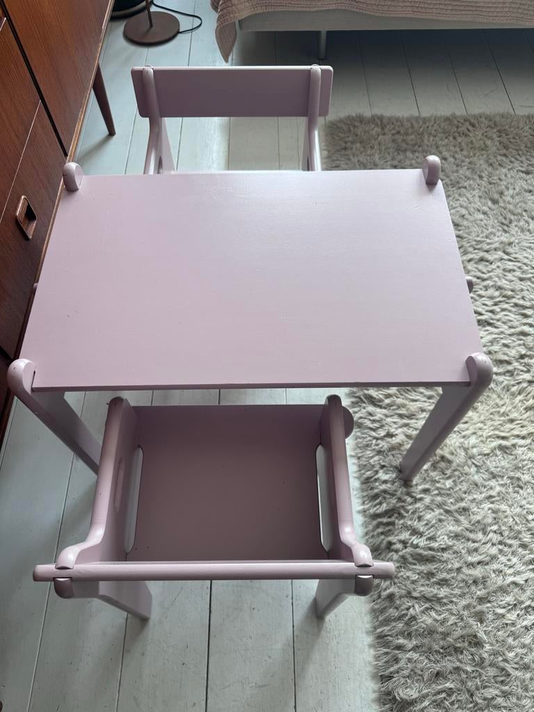 Carl Hansen hans wegner kinder stoeltjes en tafeltje, Ophalen of Verzenden, Gebruikt, Tafel(s) en Stoel(en)