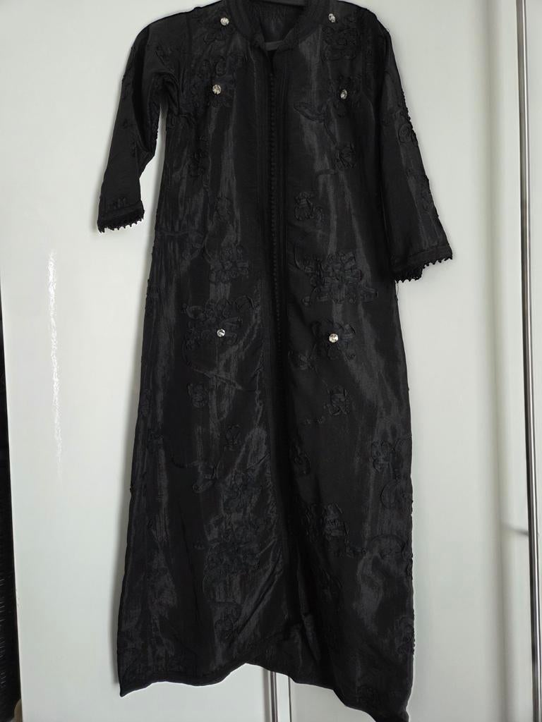 Zwarte Marokkaanse Meisjes Kaftan met Riem, Ophalen of Verzenden, Zo goed als nieuw, Maat 34 (XS) of kleiner, Zwart