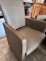 Eetkamerstoelen (leverkleurig) en leren bank (kastanjebruin), Huis en Inrichting, Ophalen, Driepersoons, Leer, Zo goed als nieuw