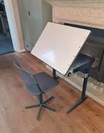 Oude vintage lessenaar met orgineel schoolstoeltje, Ophalen