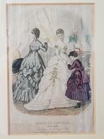 Prachtige antieke ingelijste gravure uit Frankrijk uit 1868., Ophalen of Verzenden