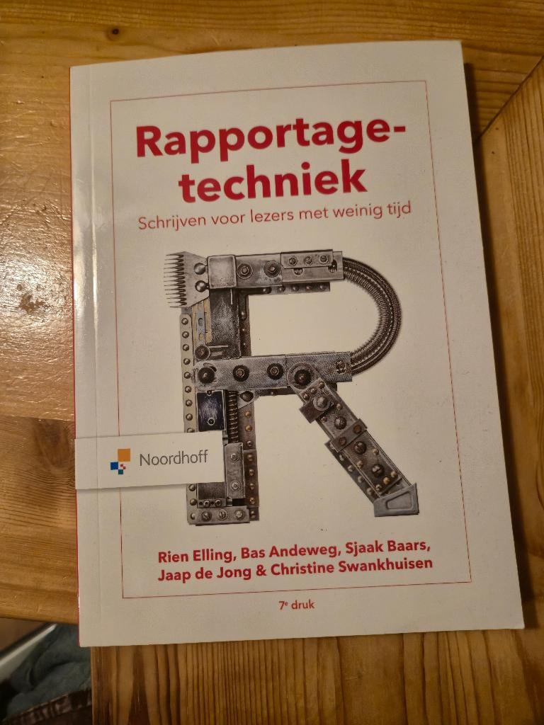 Rapportage-techniek (Rien Elling e.a., 7e druk), Boeken, Studieboeken en Cursussen, Ophalen of Verzenden, Beta, Nieuw, HBO