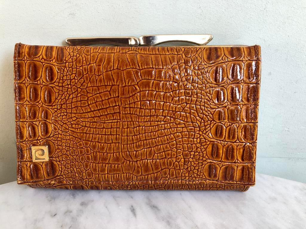 Vintage Pierre Cardin krokodil leren dames portemonnee., Ophalen of Verzenden, Nieuw, Bruin, Leer