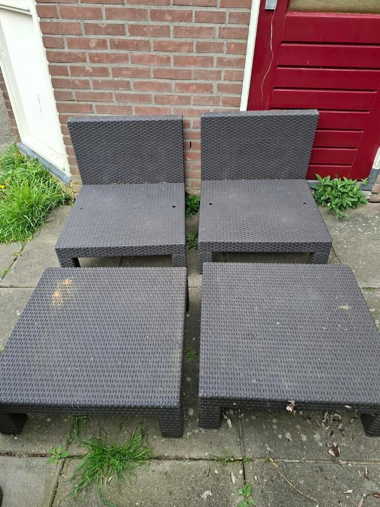 GRATIS Stevige Allibert loungeset, Tuin en Terras, Kunststof, Gebruikt, Bijzettafel, Loungeset