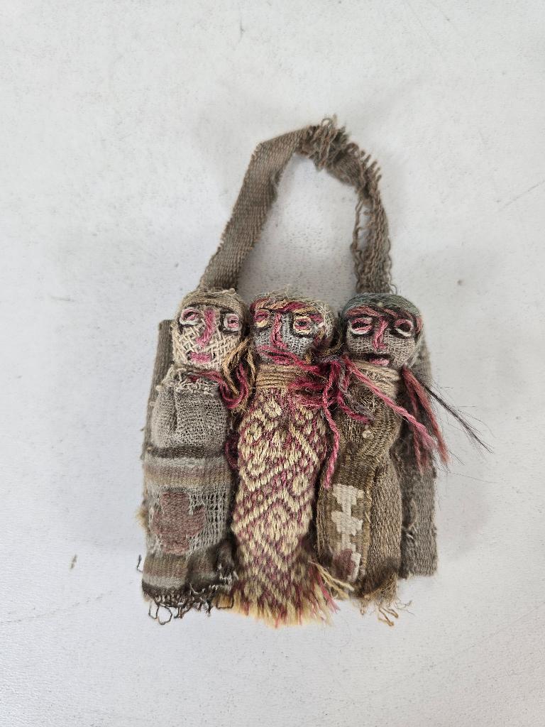 Chancay mummy doll, stof, Peru, 1e helft 20e eeuw, Antiek en Kunst, Kunst | Niet-Westerse kunst, Ophalen of Verzenden
