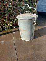 Vintage Metalen Emmer met Deksel, Ophalen of Verzenden, Gebruikt, Minder dan 50 cm
