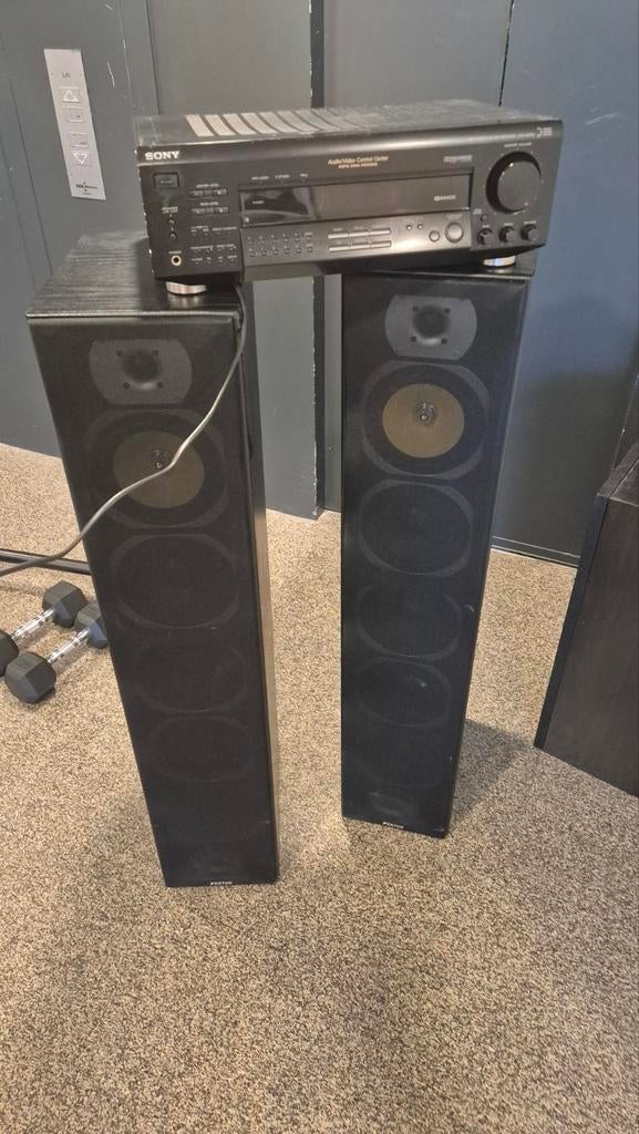 Sony Audio/Video Control Center met speakers, Ophalen of Verzenden, Gebruikt, Front, Rear of Stereo speakers, Sony