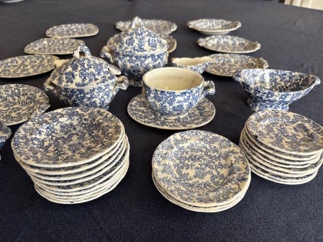 Antiek  blauw kinderserviesje, Ophalen, Gebruikt