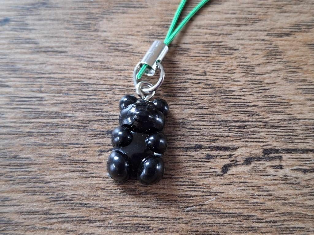 Telefoonhanger : Zwarte Gummi Beer !!, Info@keycharms.nl, Nieuw, Medemblik, Telefoonhanger of Accessoire