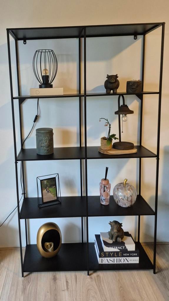 Industriële stellingkast zwart, Huis en Inrichting, Ophalen, Zo goed als nieuw