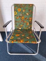 Vintage aluminium met stof bekleding klapstoelen, Ophalen