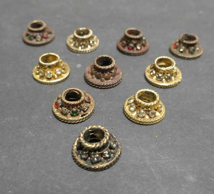 10 x Mendak MT2 Keris ring Kris onderdeel Indonesie Java, Antiek en Kunst, Kunst | Niet-Westerse kunst, Ophalen of Verzenden