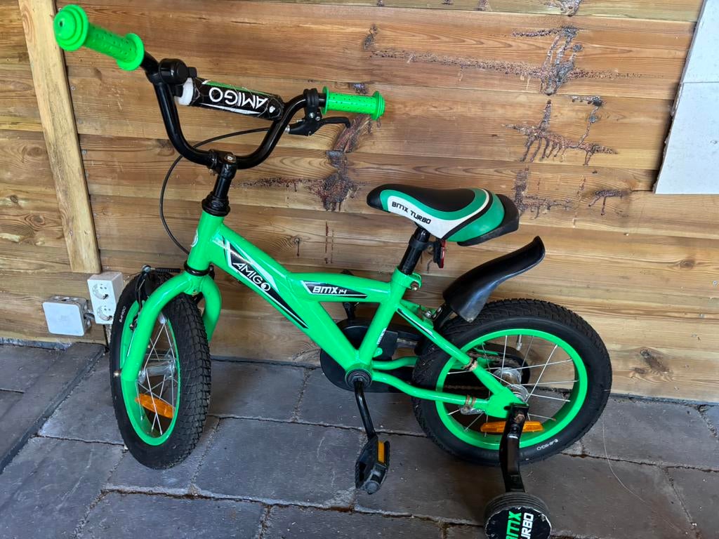 Jongens fiets amigo 12 inch met zijwieltjes, Ophalen, Gebruikt, Minder dan 16 inch, Zijwieltjes