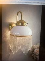 Vintage Boudoir Wandlamp met Glazen Druppels, Ophalen of Verzenden, Gebruikt, Glas
