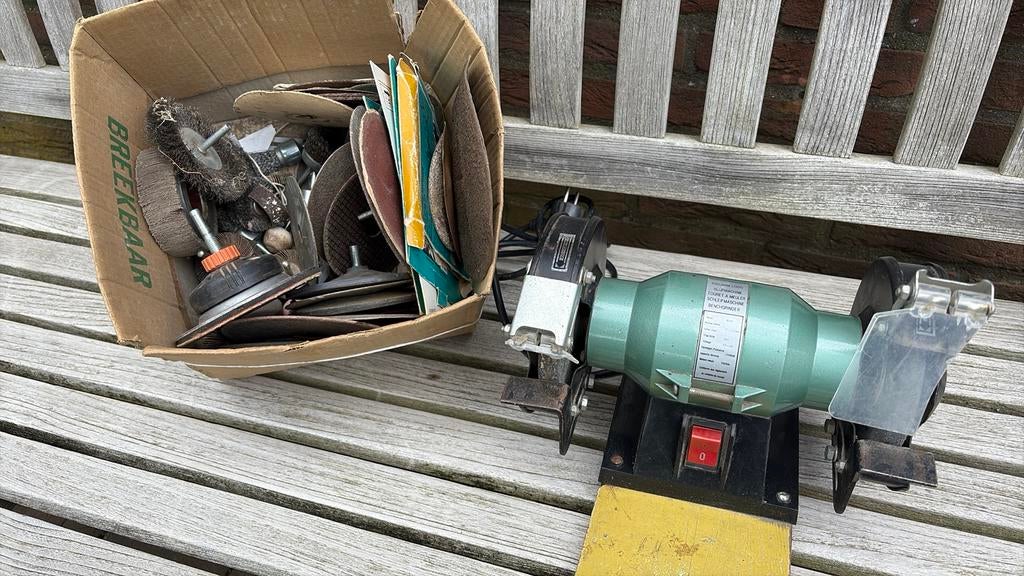 Agojama Logo Slijpmachine model 8E404 5 -125 mm, Ophalen of Verzenden, Gebruikt, Minder dan 700 watt, Overige typen