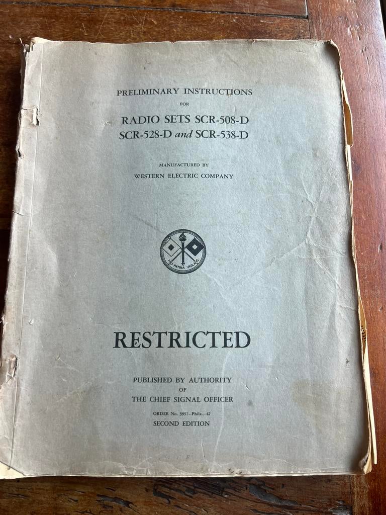 WO2 Amerikaans technisch handboek SCR-508 radio tank, Verzamelen, Militaria | Tweede Wereldoorlog, Amerika, Ophalen of Verzenden