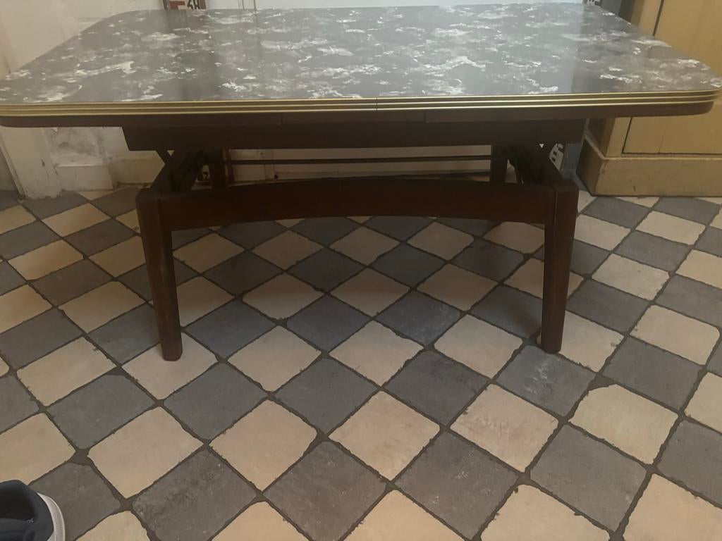 Jaren '60 Teak Salontafel - Verstelbaar in Hoogte & Lengte, Ophalen