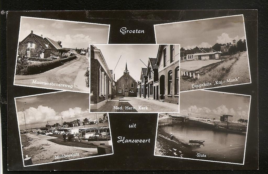 Hansweert, groeten uit, Ophalen of Verzenden, 1940 tot 1960, Gelopen, Zeeland