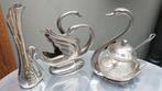 Antieke verzilverde Zwanen Decoratie Set, Ophalen of Verzenden, Zilver