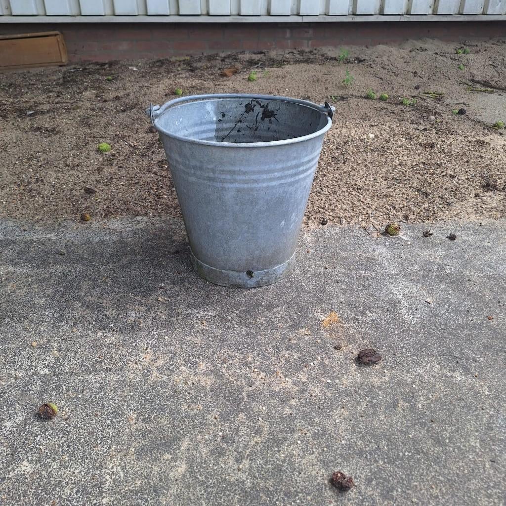 Zinken emmer met hengsel, Ophalen of Verzenden, Gebruikt