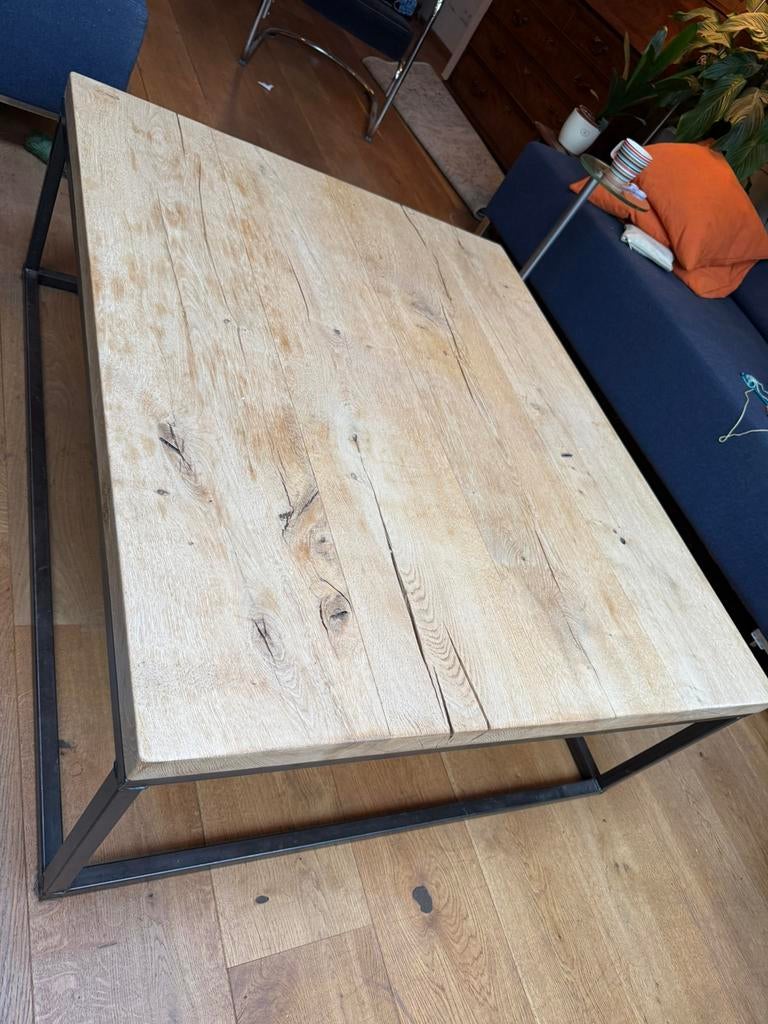 Salontafel  100cm x120cm x 42 h (Robuuste tafels merk), Huis en Inrichting, Tafels | Salontafels, Ophalen, Zo goed als nieuw, Robuuste tafels merk