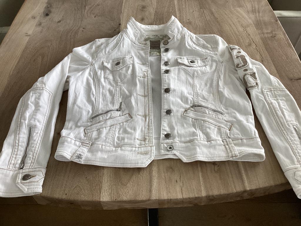 Spijkerjasje, maat 40., Maat 38/40 (M), Scarva, Wit, Ophalen of Verzenden