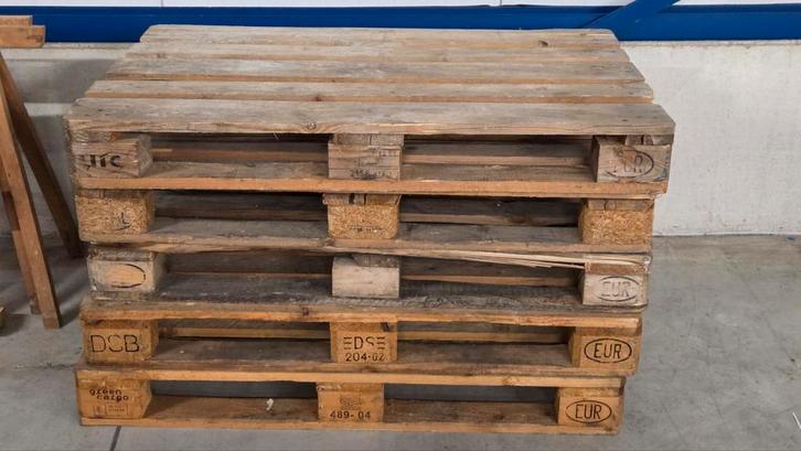 5 gebruikte Europallets - Stevig en veelzijdig, Doe-het-zelf en Verbouw, Hout en Planken, Gebruikt, Ophalen