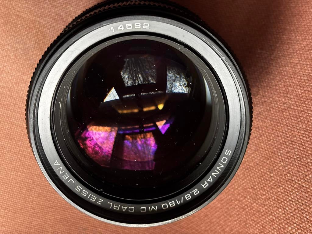 Carl Zeiss Jena Sonnar 2,8/180mm MC, Ophalen of Verzenden, Zo goed als nieuw, Telelens