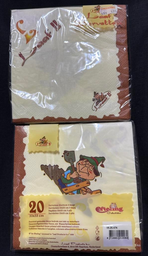De Efteling Laaf servetten, Hobby en Vrije tijd, Knutselen, Nieuw, Ophalen of Verzenden