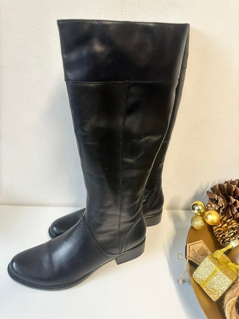 Caprice hoge laarzen maat 38 (5) zwart leer, Kleding | Dames, Schoenen, Ophalen of Verzenden, Zo goed als nieuw, Zwart, Hoge laarzen