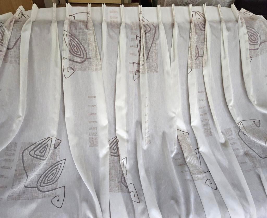 2 Lange inbetween vitrage van 275 cm hoog en elk 175 cm br, 200 cm of meer, Wit, 150 tot 200 cm, Ophalen of Verzenden