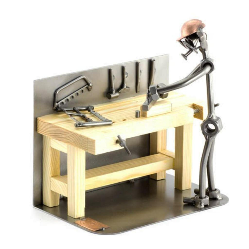 Klussen aan de werkbank - steelman, klussen, beeldje, cadeau, Verzamelen, Ophalen of Verzenden