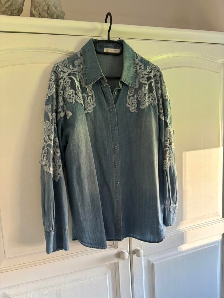 Mooie spijker blouse, Kleding | Dames, Ophalen of Verzenden, Zo goed als nieuw, Blauw