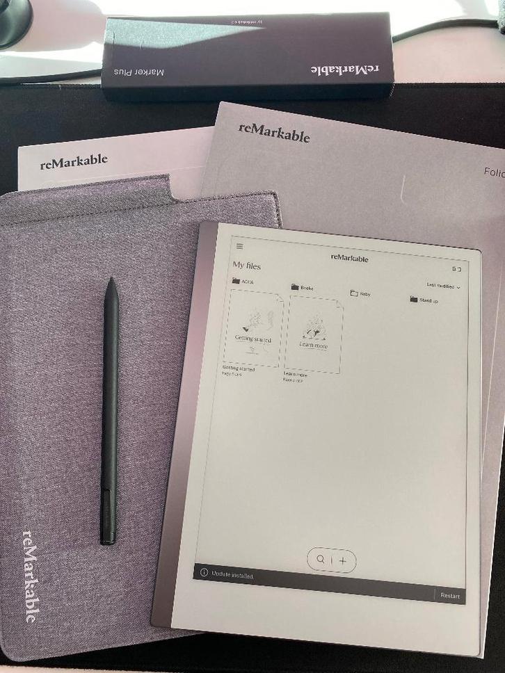 reMarkable 2 with Marker Plus & Case Folio, Computers en Software, Tekentablets, Zo goed als nieuw, Draadloos, Multi-touch, Ophalen