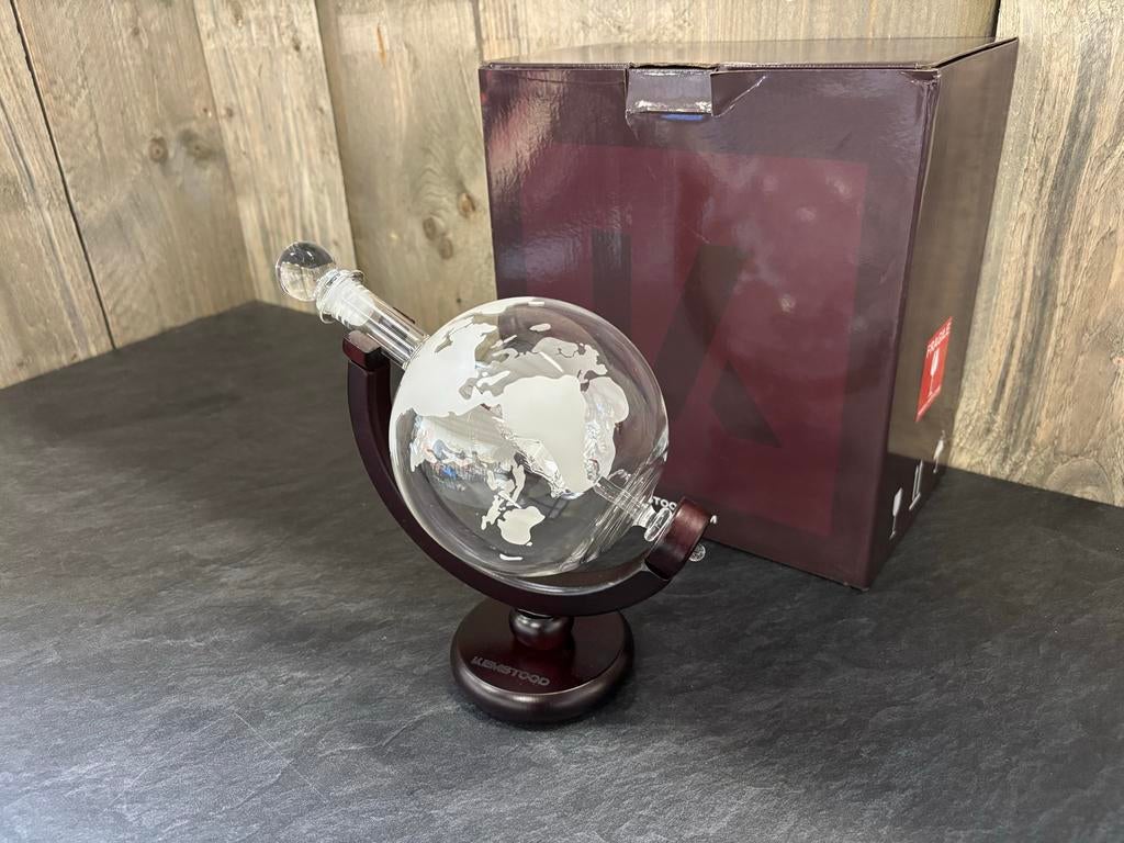 Whiskey Houder - Karaf in Wereldbol Design, Nieuw, Ophalen of Verzenden, Klassiek, Glas