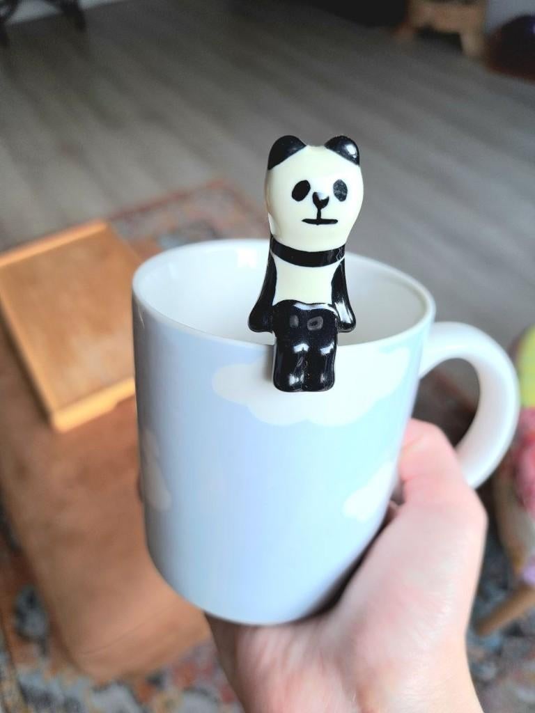mok met panda lepel, Ophalen of Verzenden, Zo goed als nieuw, Overige stijlen, Kop(pen) en/of Schotel(s)