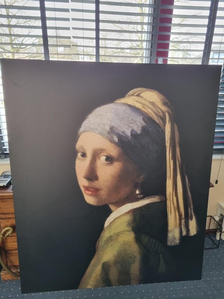 Groot kunstwerk Parelmeisje (120  140 cm), Huis en Inrichting, Ophalen, Overige typen, 125 cm of meer, Zo goed als nieuw