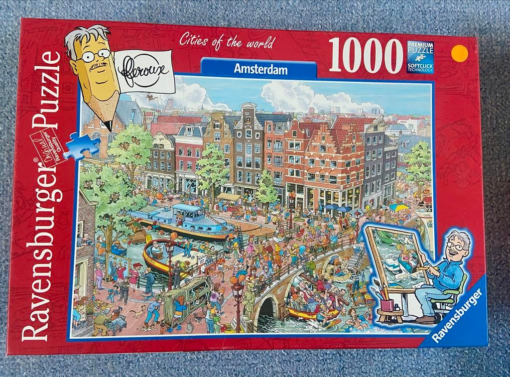 Ravensburger Legpuzzel Amsterdam 1000 Stukjes - Cities of th, Ophalen of Verzenden, 500 t/m 1500 stukjes, Zo goed als nieuw, Legpuzzel