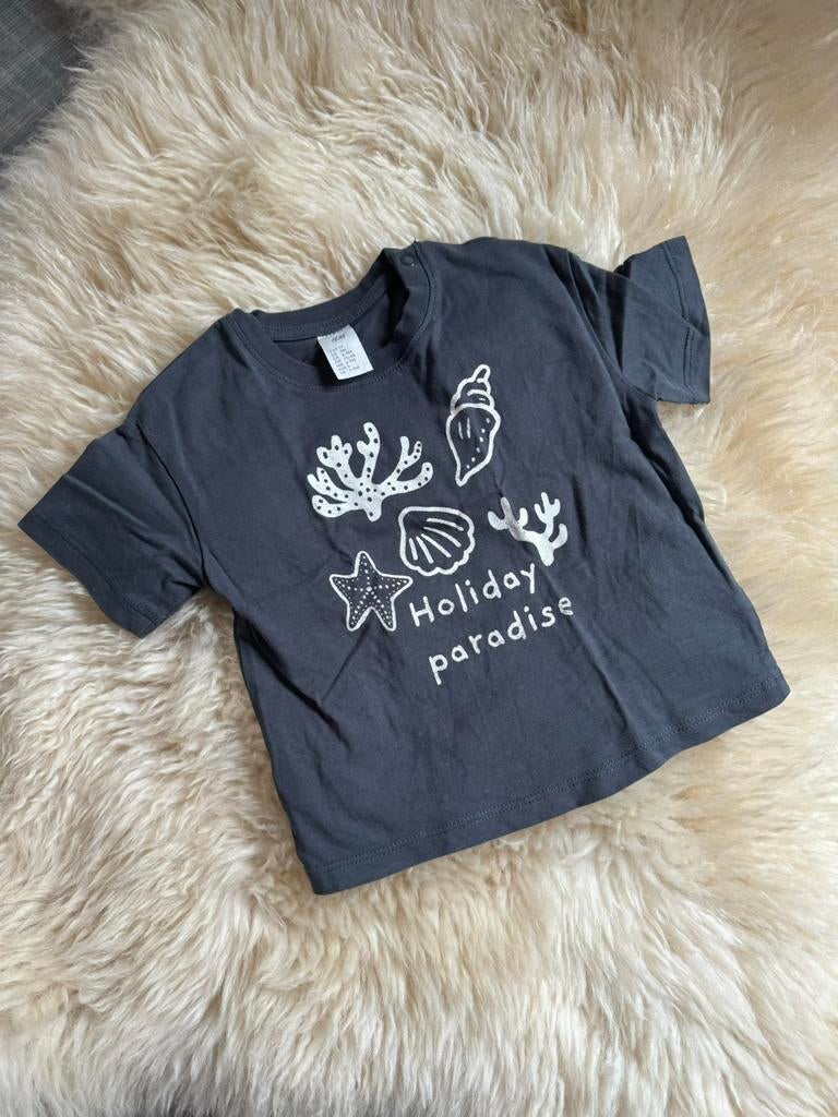 Grijs t shirt H&M maat 74, Kinderen en Baby's, Babykleding | Maat 74, Ophalen of Verzenden, Gebruikt, Jongetje of Meisje, Shirtje of Longsleeve