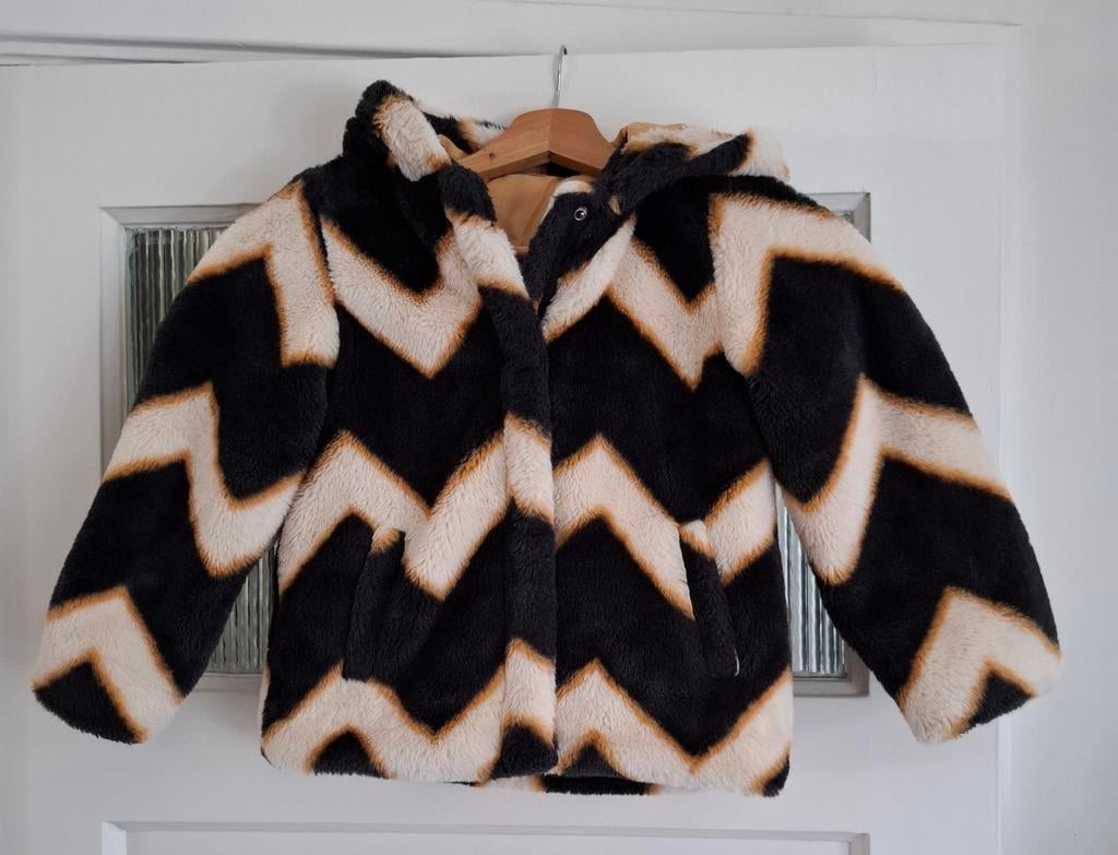 Bontjas maat 122/128., Ophalen, Hema, Meisje, Jas