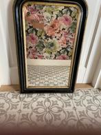 Oude spiegel, zwart met goud, Ophalen of Verzenden, Overige vormen, Minder dan 50 cm, Minder dan 100 cm