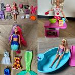 Barbiepoppen ‘cupcake’ met oven en zwembad met glijbaan., Ophalen of Verzenden, Zo goed als nieuw, Barbie