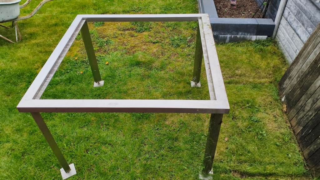 RVS tafelframe 110x110cm, hoogte 70cm, Ophalen, Tafelpoot, Gebruikt, Vierkant