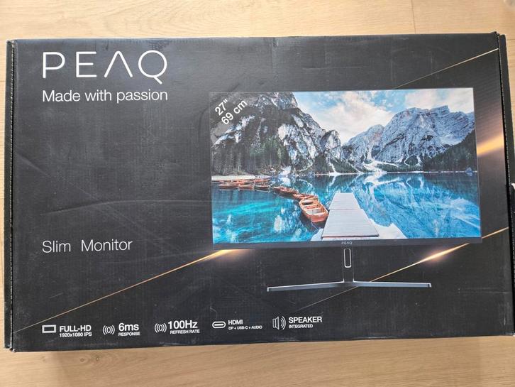 PEAQ Slim Monitor 27 inch Full HD IPS 100Hz, Computers en Software, Monitoren, Zo goed als nieuw, 61 t/m 100 Hz, DisplayPort, HDMI