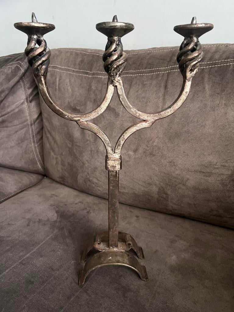 Zware 3 Armige Kandelaar Metaal., Antiek en Kunst, Ophalen of Verzenden, Overige materialen