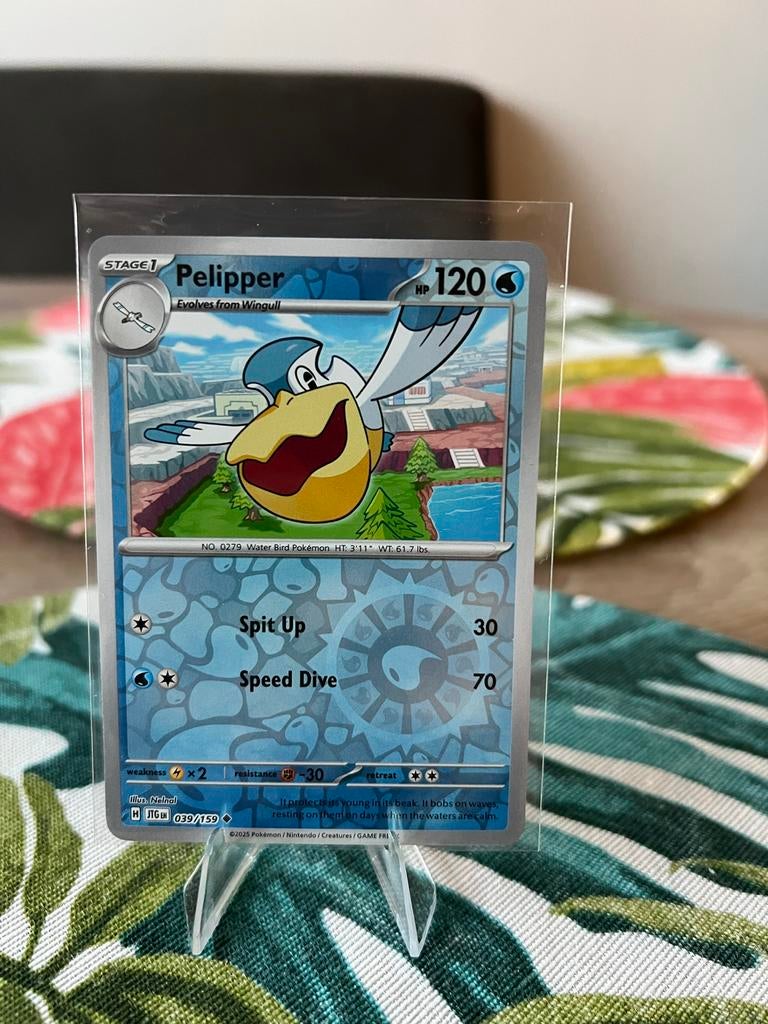 Pelipper Pokémon Kaart - 039/159 - Nieuwstaat Reverse Holo, Ophalen of Verzenden, Zo goed als nieuw, Losse kaart