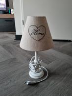 Tafellamp met houten voet, Huis en Inrichting, Lampen | Tafellampen, Ophalen of Verzenden, Gebruikt, Hout, Minder dan 50 cm